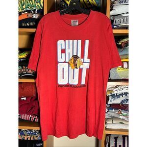 Vintage NHL Chicago Blackhawks Chill Out 1990 Single Stitch Tee